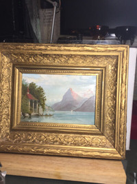 Small Antique Oil Painting Framed Art 11.5” X 9.5”
