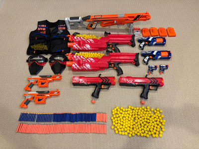 Nerf Guns (Entire Lot), Barely used, View more