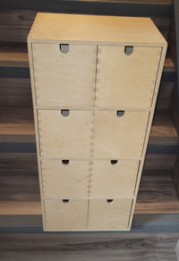 Wood storage multi drawer shelve