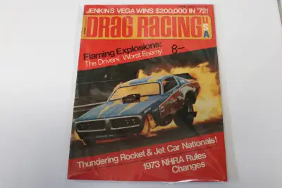 Jan. 1973 issue of Drag racing USA. No shipping. In St. Thomas.