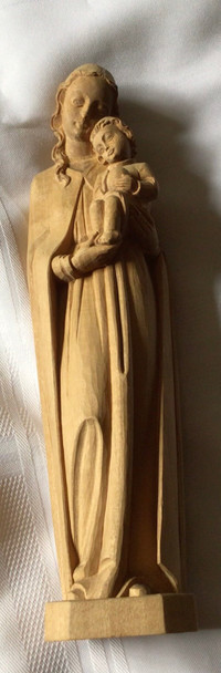 Madonna & Child carved wood statue