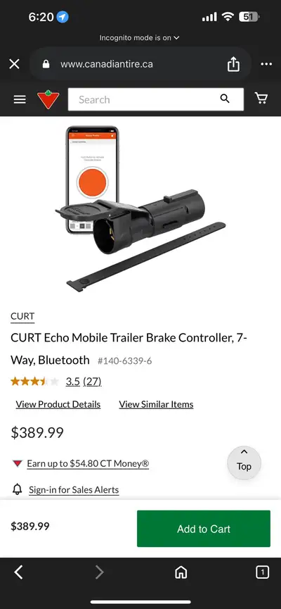 This is a CURT Echo Mobile Trailer Brake Controller, 7-Way Bluetooth, plug and play. Being sold as u...