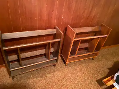 Pair of Wooden storage shelves used for dvd,vhs,cd storage, View more