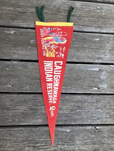 Vintage felt pennant Caughnawaga Indian Reserve Quebec , View more