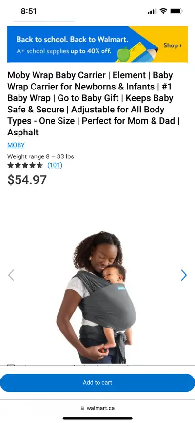 Moby baby carrier wrap, View more