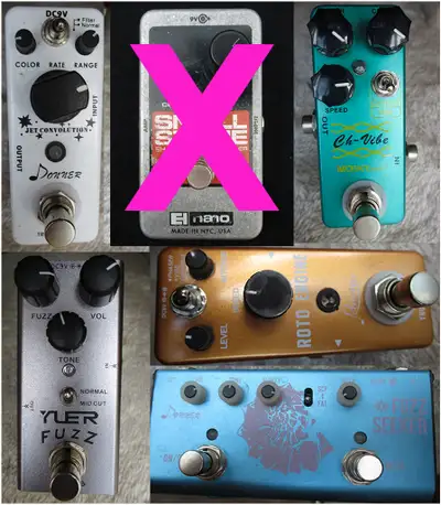 Good inexpensive pedals: fuzz, vibe, flanger, phaser, chorus, View more