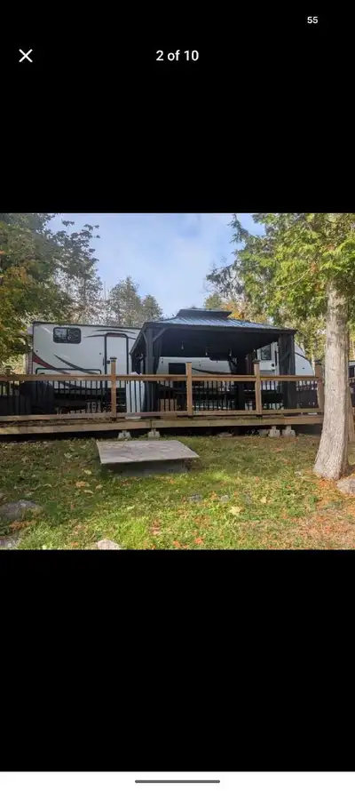 32 ft sun trailer in park 1 minute walk to beach , View more