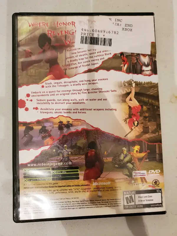 Red Ninja: End Of Honor (W/ Manual) Microsoft Xbox Original in Older Generation in Barrie - Image 3