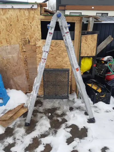 This is a used Werner multi-positional ladder that's perfect for a variety of tasks around the house...