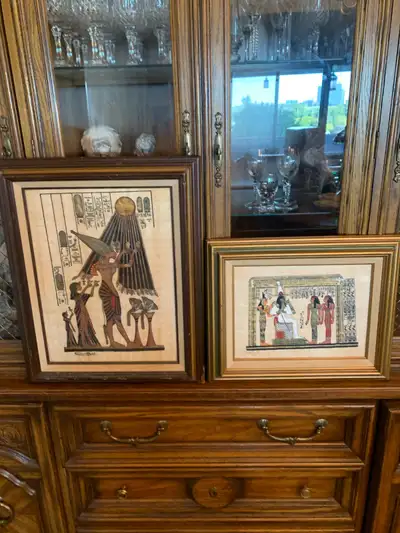 Original Framed Egyptian Art Papyrus Set, View more