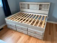Double Bed with Bookshelf - like new