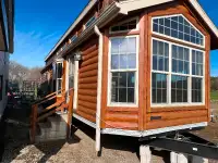 Cedar Log Sided Mobile Home