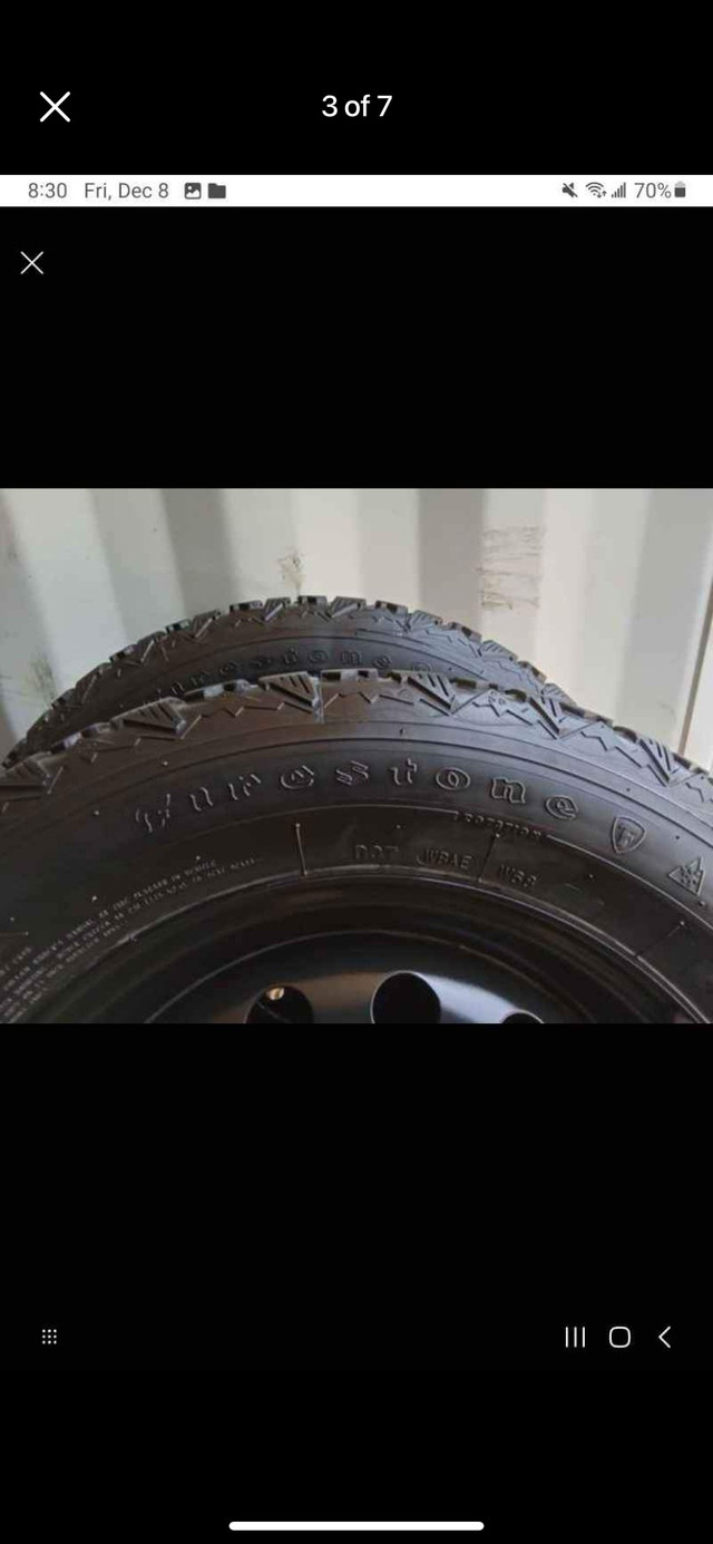 Set of 4 FIRESTONE winter tires rims(195 65 15) pattern (5×114.3 in Tires & Rims in Oakville / Halton Region - Image 3