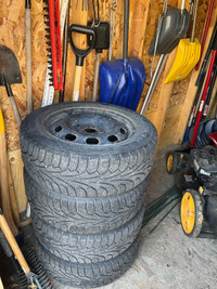 Set of 4 winter tires on rims