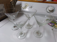 martini glasses, bowls
