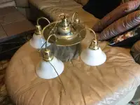 brass chandelier with 4 lights, nice condition