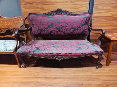 Vintage Victorian Style Embroiderd Satin Sette, View more