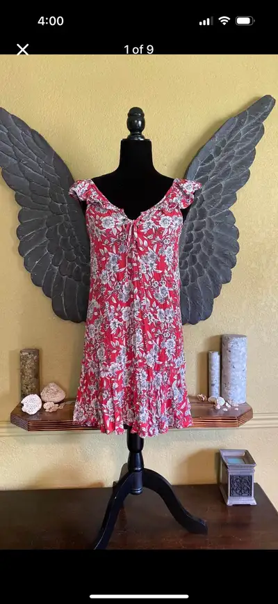 American Eagle Outfitters Floral Lace Up Chest And Ruffles Dress, View more