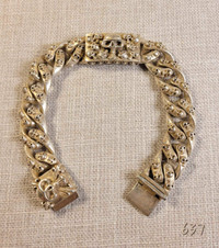 Bracelet d'alliage tibétain. Crânes. Tibetan skull chain