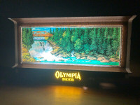 Vintage Olympia Beer cash register top mounted Motion sign