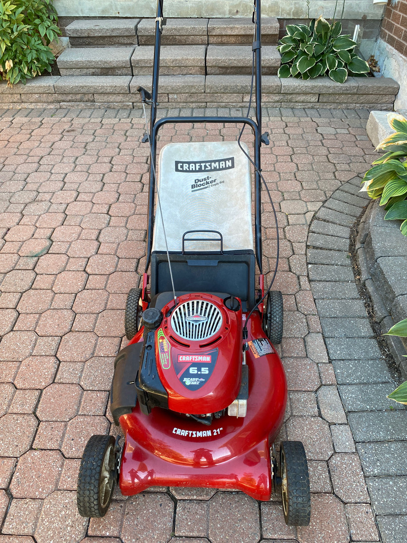 Used, 21” Craftsman gas push lawn mower with bag for sale  