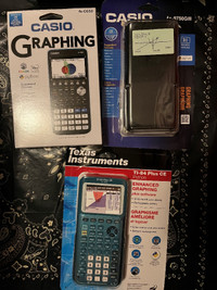 TI-84 Plus CE ad Casio fx-CG50 Graphing Calculators