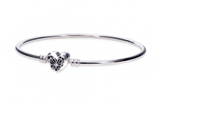 Pandora Heart/Butterfly Bangle Sterling Silver w Clear Zirconia in Jewellery & Watches in City of Toronto