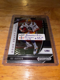 Joe Burrow RC LSU Bengals NFL Football  Prizm #105 Showcase 304