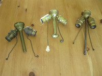 3 - ANTIQUE 2 SOCKET CLUSTER WITH LAMP PULL CHAINS REDUCED 25.00