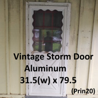 Door -31.5(w) x 79.5, Vintage Storm Door, Half Lite, White Alum