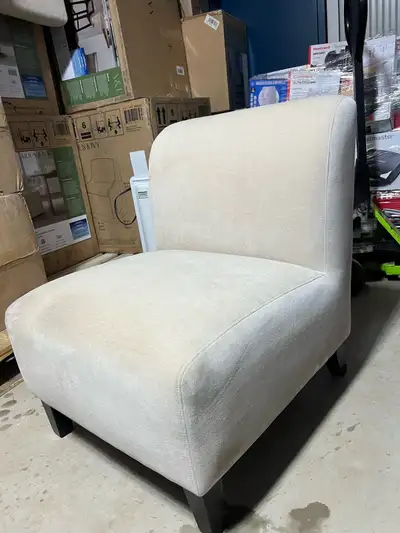 Modern Beige Slipper Accent Chair from Costco – Sleek & New!, View more