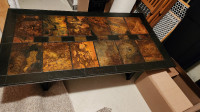 Coffee Table - 54" x 30", cast iron frame, aztec tile surface