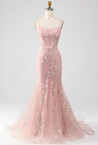 Pink Mermaid Grad Dress -- Never Worn