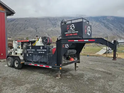 FOR SALE – 2019 KCP KTP1160HP7 CONCRETE LINE PUMP Mounted on Custom 2005 PJ Gooseneck Trailer Turn-k...
