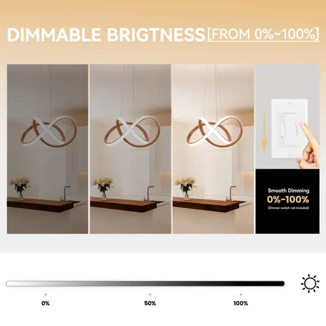 NEW MAYNA Modern LED Pendant Light Chandelier in Wood Finish in Indoor Lighting & Fans in London - Image 6