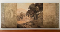 PRICE DROP! Large Vintage Country Landscape Reproduction Art