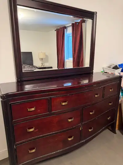dresser 7 drawers with mirror wood, View more
