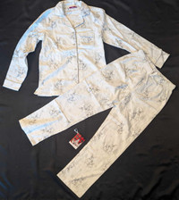 NEW Fleecy 2-Piece Ladies Size Small 100% Cotton Bunny Pajamas