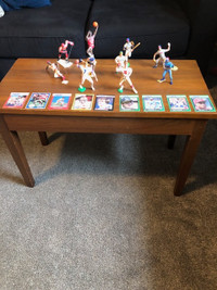 Starting lineup figures and cards