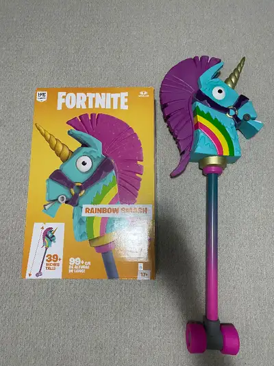 Fortnite Rainbow Smash Pickaxe 39+ inches tall. Perfect for costume cosplay. In excellent condition.