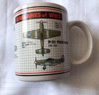 Airplanes  of WW2  Spitfire B17  P51 mug -$ reduced