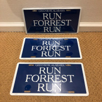 "RUN FORREST RUN" License Plate