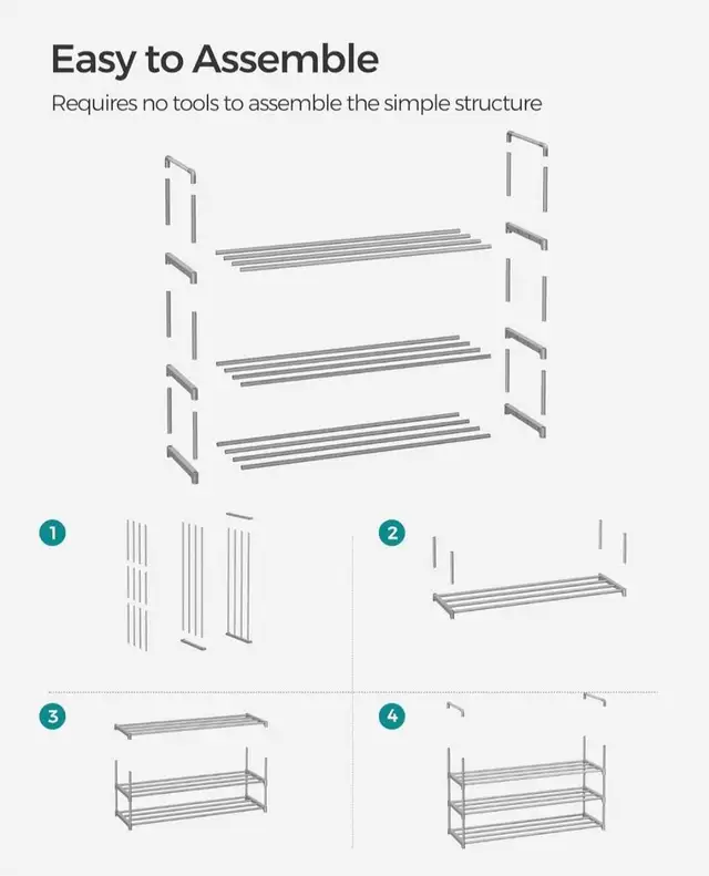 SONGMICS Shoe Rack, 3-Tier Shoe Organizer, in Storage & Organization in Mississauga / Peel Region - Image 7