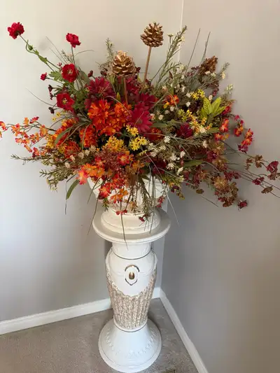 Vase, Stand and Floral Arrangment , View more