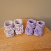 NEW booties for small baby (5 lbs). No seams!