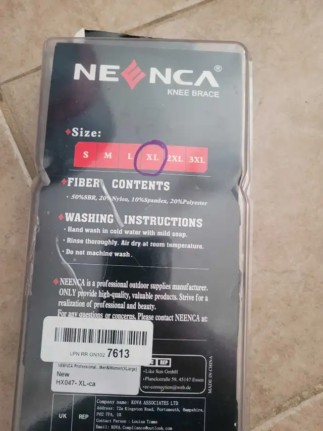Neenca Knee Brace XL (2) Nee in Other in Calgary - Image 3