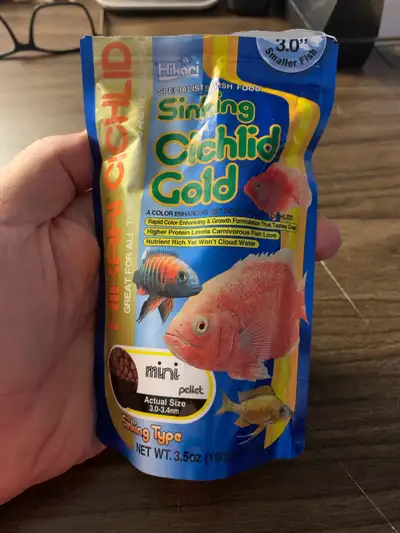 for sale Hikari Sinking Mini Cichlid Gold fish food I recently bought this at Big Al’s to use but ha...