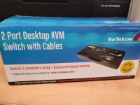 2 Port Desktop KVM Switch with Cables (New in box)