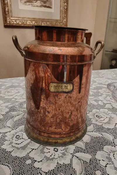 Vintage Copper/Brass Milk Container , View more