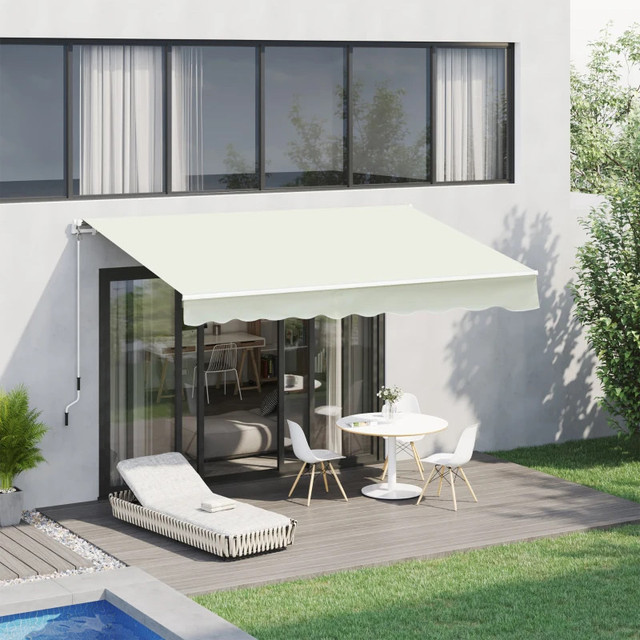 10x8ft Patio Awning Manual Retractable Sun Shade Aluminum Frame in Patio & Garden Furniture in Markham / York Region - Image 3